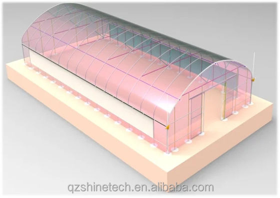 Filmdeckel 50x8m Einfachspannung Landwirtschaftlicher Tunnel Gewächshaus mit 3,5-5M Höhe