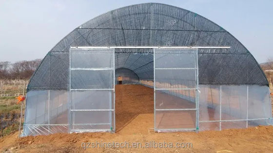 Filmdeckel 50x8m Einfachspannung Landwirtschaftlicher Tunnel Gewächshaus mit 3,5-5M Höhe
